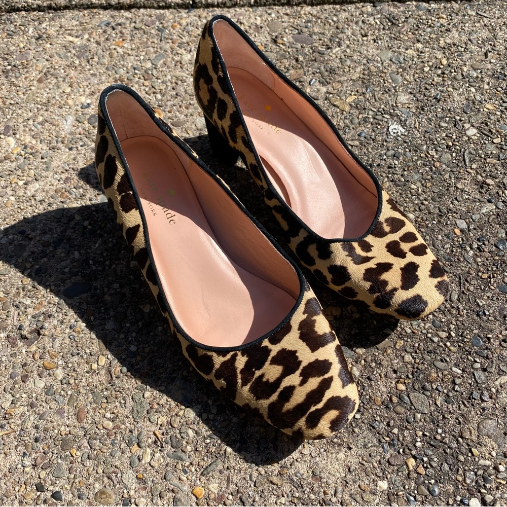 Kate Spade Animal Print Kitten Heels